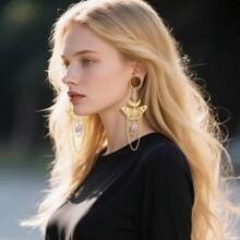 2 piezas Nuevos enchufes colgantes de túneles con pendiente de mariposa de acero inoxidable, dilatadores para perforaciones corporales