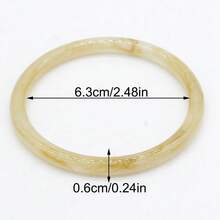 3pcs Amber Color Resin Bangle Bracelets, Classic Design Suitable For Daily Wear And Festivals For Valentine's Day - Multicolor - View 5