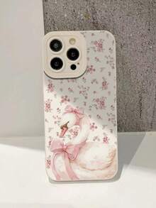 1 Ốp điện thoại chống rơi họa tiết nơ thiên nga viền thẳng đục lỗ dày, tương thích với iPhone, Galaxy, Redmi - Nhiều màu - Xem 4