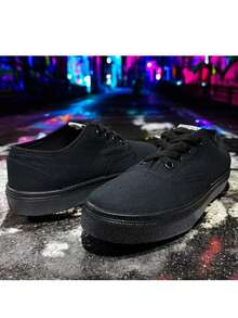 Men Canvas Shoes - Black - View 2
