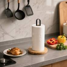 黑竹纸巾架纸巾整理器 - 台面纸巾卷整理器，立式纸巾卷架 | 纸巾卷收纳架，农舍纸巾架台面带纸巾架