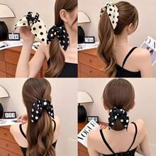 1pc Polka Dot Bow Claw Clip, Tail Hair Clip For High Ponytails Fashion Hair Accessories