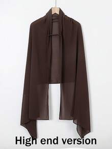 1 件女士纯色雪纺头巾，弹性设计，舒适的阿巴亚配饰和透气围巾，适合日常佩戴的女士面纱 - 鬆緊雪紡頭巾 - 查看 25