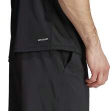 Adidas 男士宽松透气速干休闲运动T恤，适合跑步训练 - 黑色 - 查看 9