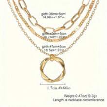 925 Sterling Silver Layered Necklace-Stylish Round Pendant Design, Ideal For Parties, Vacations, And Gifting