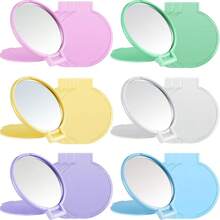 18 Pieces Compact Mirrors Bulk Gifts Mini Vintage Pocket Mirrors For Purse Small Portable Folding Round Makeup Stuffs For Travel Daily Use Party Favors Women Macaron Colors Great Selection - 馬卡龍顏色 - 查看 1