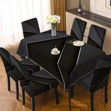 1/4/5/6/7pcs Fashionable Simple European And American Style Printed Chair Covers / Chair Cover Set, Suitable For Indoor Home Restaurant, Hotel Modern Daily Decoration. Tablecloth Suitable For Square Tables, Elastic Chair Covers Can Be Washed