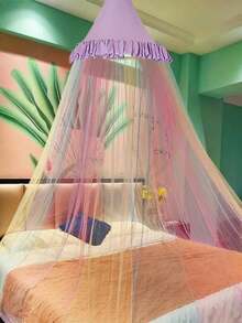 1 件装 多彩梦幻圆顶蚊帐，圆柱形双人床帐，彩虹天篷床帘全尺寸天花板，圆顶床网帐篷，公主床装饰公主帐篷床帘窗帘床罩，家用窗帘房间床网