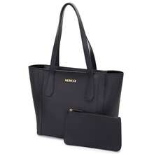 Moncci Large Shoulder Bag Fits Laptop, Zipper Closure With Wallet For College Work - màu đen - Xem 6