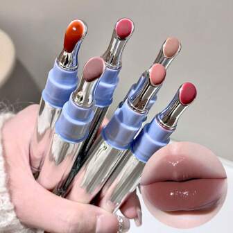 SHAQINUO 冰晶透明玻璃光泽润唇膏，质地轻盈保湿，易于涂抹，色彩鲜艳，保湿丰盈