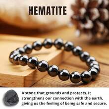 Vibe Green Jade Bracelet - Healing Wealth Bracelet - Jade Beaded Bracelet Women Men - Bring Good Luck Prosperity And Emotional Balance - Adjustable Size - 赤鐵礦 - 查看 8