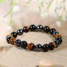 Vibe Green Jade Bracelet - Healing Wealth Bracelet - Jade Beaded Bracelet Women Men - Bring Good Luck Prosperity And Emotional Balance - Adjustable Size - 三重保護 - 查看 2