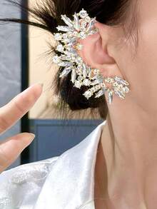 1 件时尚欧美风格水晶耳夹，奢华非穿孔水钻耳夹，百搭耳环配件 - 彩色 - 查看 6