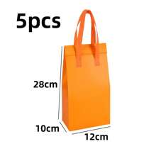 5 件套保温外卖袋，一次性冷藏袋，用于保温食物、饮料、牛奶、咖啡，颜色有白色、橙色、绿色、黄色、海军蓝、天蓝色可选