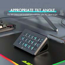 Stream Studio Controller ATTACK SHARK * A.JAZZ AKP153 Stream Studio Controller Keypad Type-C Wired With 15 Macro LCD Key&1 Side Screen Display Detachable Stand