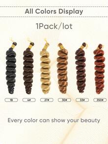 16 英寸编织法式松散卷曲钩针头发，锈棕色活力法式卷曲编织接发 - 预拉伸，1 包高温松散波浪卷曲编织接发，适合女性自然造型圣诞新年狂欢节音乐节使用 - 彩色 - 查看 2
