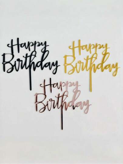 1pc/3pcs/6pcs Happy Birthday Letter Cake Topper, Birthday Cake Decoration,Creative Slogan Decoration Cake Top Decoration For Party,Baking Decoration,Baking Supplies, Home Kitchen Essentials,Cake Topper With 'happy Birthday' English Letter For Birthday Theme Party Decoration