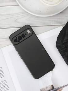 1pc Liquid Silicone Phone Case, White/Pink, Shockproof Protective Cover Compatible With Google Moto G85 - Black - View 2