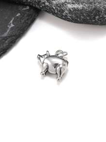 1 pieza Único y sencillo Colgante de cerdo de plata de ley 925 DIY como regalo de joyería fina para mujeres