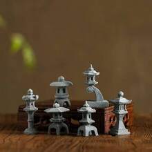 1pc Mini Japanese Lantern Pagoda Statue Set - Stone Collectible Statues Suitable For Aquarium, Glass Container And Fairy Garden, Zen Bonsai Landscape Decor, Fit For Various Rooms - Seasonal Decor For Indoor And Outdoor Use