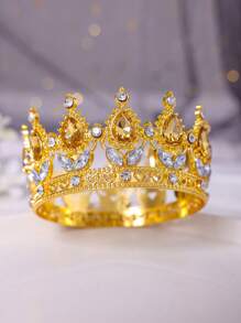 1 pezzo Piccola Molletta per capelli a forma di corona di cristallo per chignon laterale, corona da principessa per compleanno, decorazione per torta, accessori per capelli, strumenti per capelli, accessori di bellezza, accessori per capelli ricci da donna, autunno, viaggio