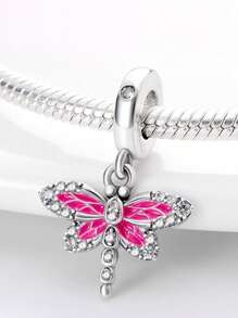 STYFNE 1pc Shiny Bow Beaded Decoration, Butterfly Flying Beads Bow Clasp Dragonfly Pendant Beads For DIY Bracelet, Women Jewelry, Handmade Daily Small Gift