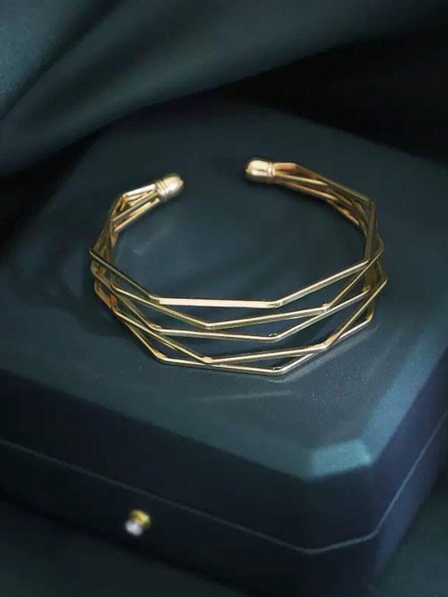 1 pezzo Braccialetto dorato alla moda geometrico, adatto per l'uso quotidiano