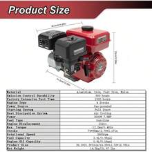 Gas Engine Motor, 7.5HP 4-Stroke Gas Powered Engine With Air Cooling & Air Filter, 3000W Gas Powered Engine For Go-Karts, Minibikes, Lawnmowers, Log-Splitter[Best Gift For Family&Friends] - 紅色 - 查看 2