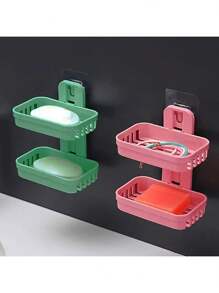 Wall Mount Draining Soap Holder, Wall Mount Draining Soap Dish, Soap Dish, Soap Box, Double Layer Soap Dish, Double Layer Soap Box, Drill-Free Soap Dish, Drill-Free Soap Box, Self-Adhesive Soap Dish, Self-Adhesive Soap Box, Wall Mount Organizer, Wall Mount Draining Soap Holder, Wall Mount Draining Soap Dish, Drill-Free Wall Mount Draining Organizer, Soap Dish Rack Back To School