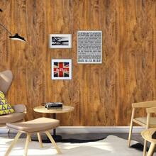 1 Roll - Rural Brown Wood Grain Contact Paper 3D Texture, Self Adhesive, And Removable Vinyl Wallpaper For Kitchen, Bathroom, Cabinet, And Furniture Renovation