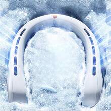 Neck Fan, Hands-Free Bladeless Neck Fan Portable Rechargeable, 360° Cooling Neck Fan, 5-Speed, Silent, 3000MAh Battery Powered USB Wearable Personal Fan For Women, Travel, Outdoor Gifts - 白色 - 查看 4