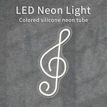 ENUOLI Musik Noten Neonlicht - warmweißes Neon Wanddekoration Licht - batterie- oder USB-betrieben - Nachtlicht - geeignet für Schlafzimmer, Wohnzimmer, Weihnachten, Hochzeit, Party, Bar Dekoration