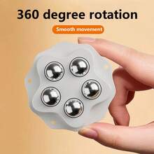 4个/套自粘式万向万向脚轮，360度旋转，轻松移动任何物品！不锈钢自粘式万向脚轮，带滚珠轴承，适用于床下储物箱和橱柜 - 彩色 - 查看 2