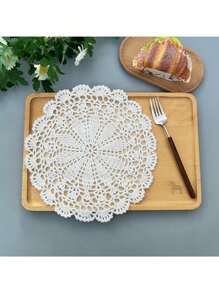 Vintage Handmade Crochet Lace Tablecloth, Hollow-Out Fabric Home Decoration For Living Room Coffee Table, Dust Cover, Dish Mat, Cup Pad