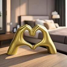 1pc Love Hand Gesture Decoration, Heart Finger Sculpture Modern Art Figurine Personalized Hand Decor, Creative Wedding Table Centerpiece, Valentine Or New Year Gift