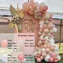 奶油色米白色粉色气球花环拱门套装新娘送礼会1岁2岁3岁4岁5岁生日装饰婚礼订婚气球套装洗礼 - 彩色 - 查看 9