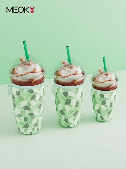 3 包可重复使用冰咖啡和汽水杯套，隔热氯丁橡胶套，适用于冰饮和热饮