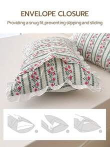 1 Stück 100% Polyester Blumen Spitze Kissenbezug, ohne Kissenfüllung, romantische Hochzeitssaison, Schlafzimmerdekoration - Verschiedenfarbig - Übersicht 7