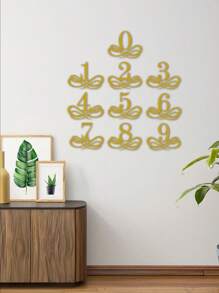 1PC Rustproof Wrought Iron Wall Art - European Vintage Baroque Golden Decorative Painting Artistic Letter Wall Mura Room Decor Bedroom Decor Home Decor Wall Decor