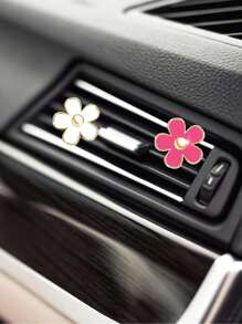 3 Floral Air Outlet Clips, Cute Daisy Car Air Freshener Air Outlet Clips, Car Diffuser, Rhinestone Car Interior Decoration, Charming Diamond Car Decoration, Dazzling Car Parts, Daisy Car Decoration, Floral Air Outlet Clips, Car Interior Air Conditioning Air Outlet Clips, Car Air Freshener Clips, Colorful Car Interior Women And Girls