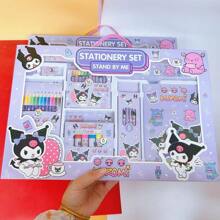 Sanrio Set de papelería Sanrio, caja de regalo de Sanrío Kuromi, útiles escolares MY Melody, suministros de vuelta al colegio, artículos escolares, lápices, borradores de lípics, perro Yugui, Mel Kitty, Hello Kittie, Set lujoso SANRIO, set de regalos para niños. Adecuado para regalar a niños como un regalo ideal de cumpleaños. , regalos de regreso a la escuela