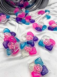 50颗/包 五合一洗衣凝珠，浓缩香氛柔顺剂，持久留香去渍，强效清洁洗衣珠，草本香型，适用于家庭清洁 - 彩色 - 查看 5