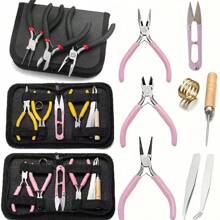 5 Zoll rosa Zange, Schere & Pinzette Multifunktions DIY Schmuckwerkzeug Set