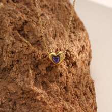 1pc Minimalist Fashion Versatile Stainless Steel Heart Pendant Necklace, 18K Gold Plated Won't Fade, Unique Choker