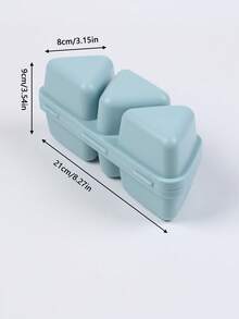 1pc Triangle Sushi Mold, 6 Cavities With One-Touch Non-Stick Design, Suitable For Seaweed Rice Balls And Sushi - Baby Blue - View 2