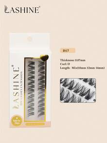 Lashine LASHINE 24 Clusters Individual Cluster Lashes 0.07mm D Curl DIY Lash Extension 10mm-14mm Mixed Lash Extensions Lash Clusters Individual Fluffy Lashes Soft And Natural Fluffy False Eyelashes Individual DIY Eyelash Extension At Home