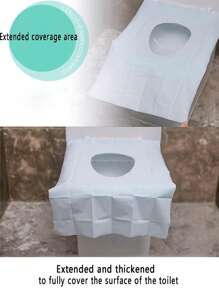 50 pièces Housses de siège de toilette jetables, utilisation à l'hôtel et en voyage, imperméables, coussins de siège de toilette à la maison, propres et hygiéniques