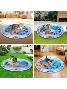 2026 New Thickened Pet Water Sensing Play Mat, Cat Sensory Water Mat, Cat Cooling Pad, Universal Cat/Dog Water Sensing Mat, Inflatable Cooling Lounging Water Mat - Multicolor - View 4
