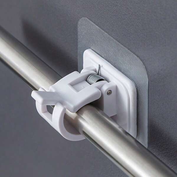 10 Pieces/2 Pieces Of Self-Adhesive Curtain Rod Bracket Without Drill Holes. The Curtain Rod Bracket Does Not Require Drill Holes Or Nails And Can Be Adjusted. The Curtain Rod Hook Is Suitable For Bathrooms, Kitchens, Homes, Bathrooms, Hotels Back To School