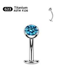 14G ASTM F136 Titanium Belly Button Rings For Women Floating Belly Rings Flat Back Belly Piercing Convex Base 5mm CZ Navel Rings Curved Barbell Internally Threaded Navel Belly Piercing Jewelry - Multicolor - View 10